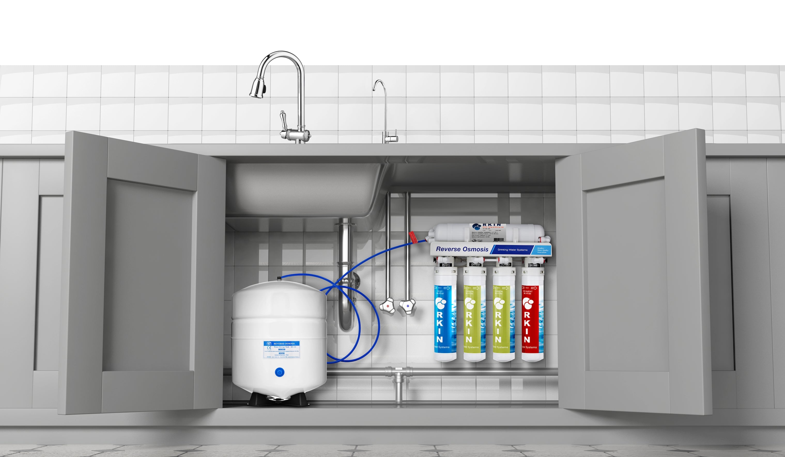 Flash undersink reverse osmosis filter installation