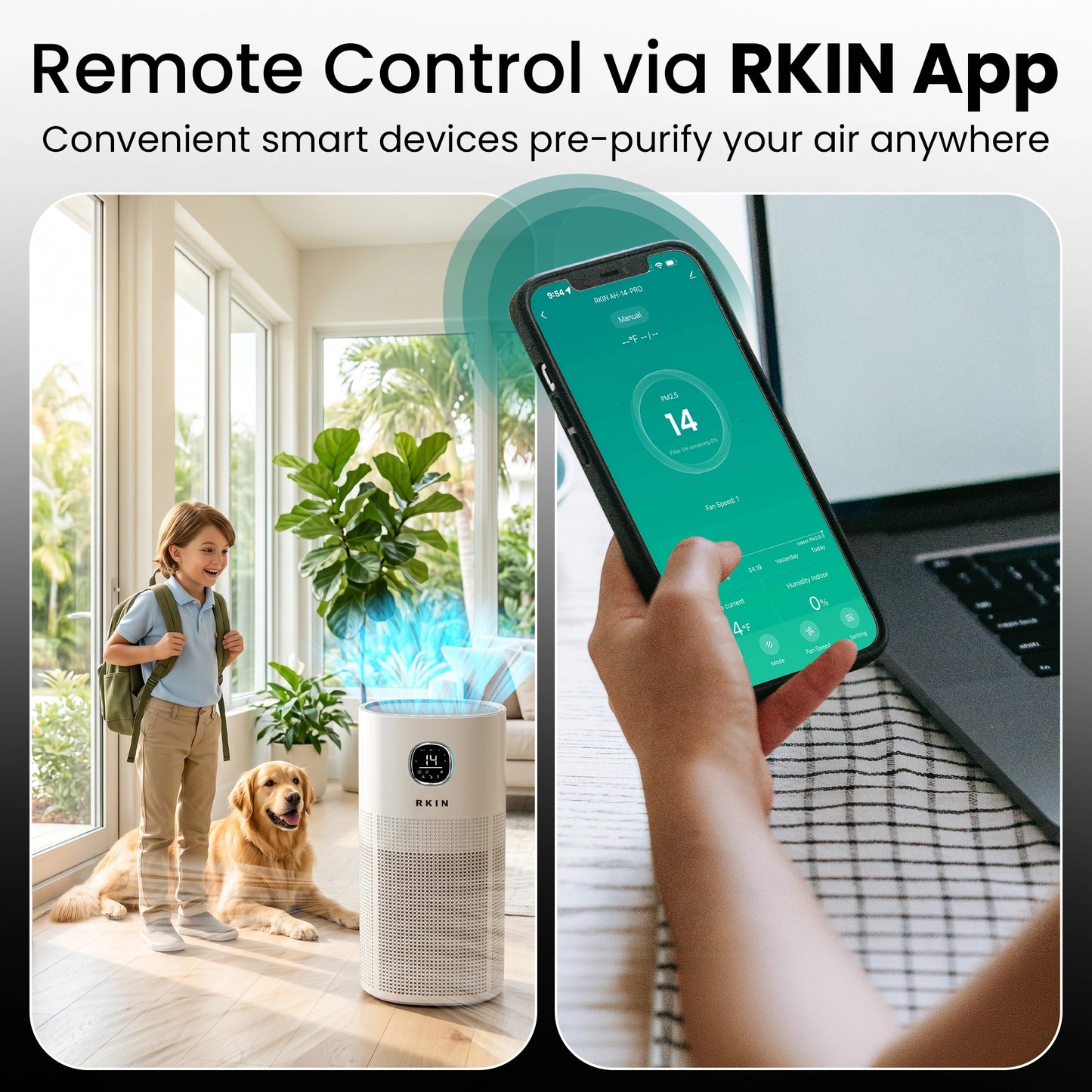 Remote control with RKIN App from anywhere