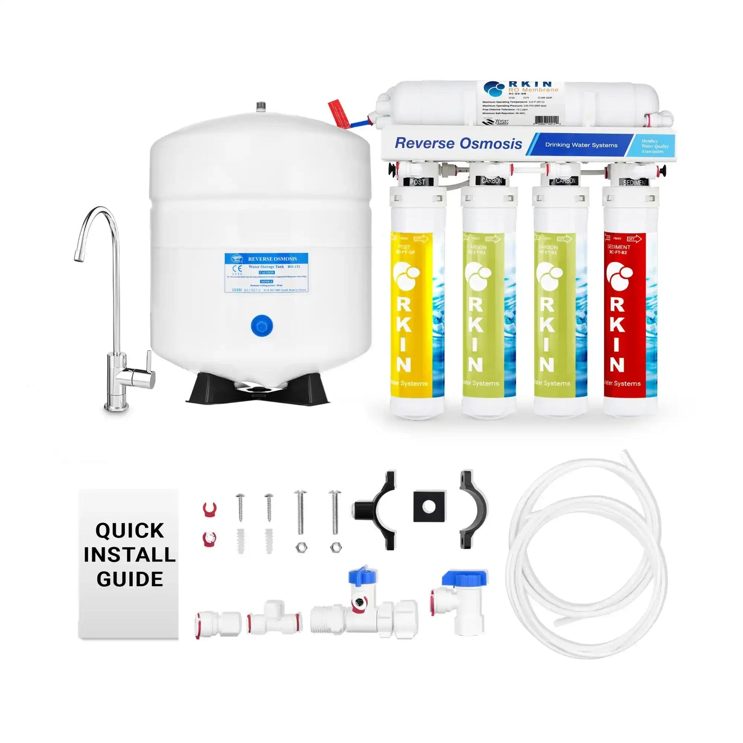 Flash Undersink Reverse Osmosis System with Chrome Lead - Free Faucet - RKIN