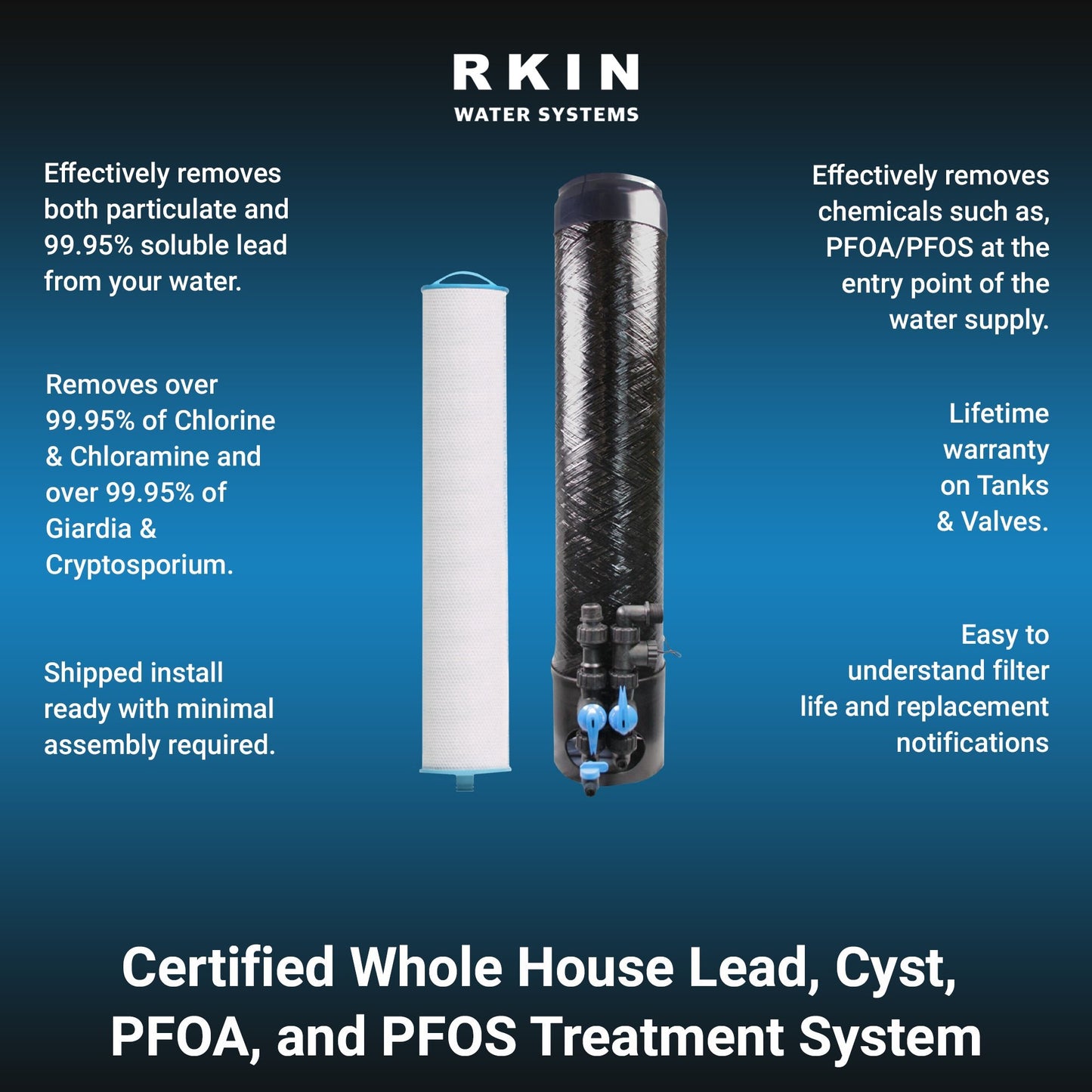 OP1L Certified Whole House Lead, Cyst, PFOA, and PFOS Water Filter System - RKIN