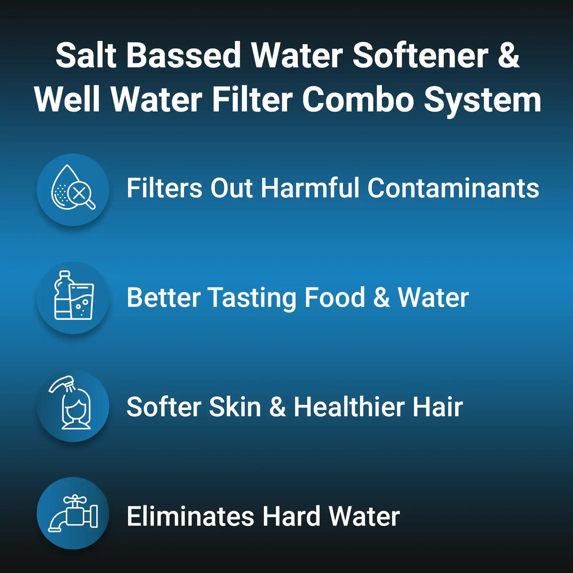 Salt Based Water Softener and Well Water Filter Combo - RKIN