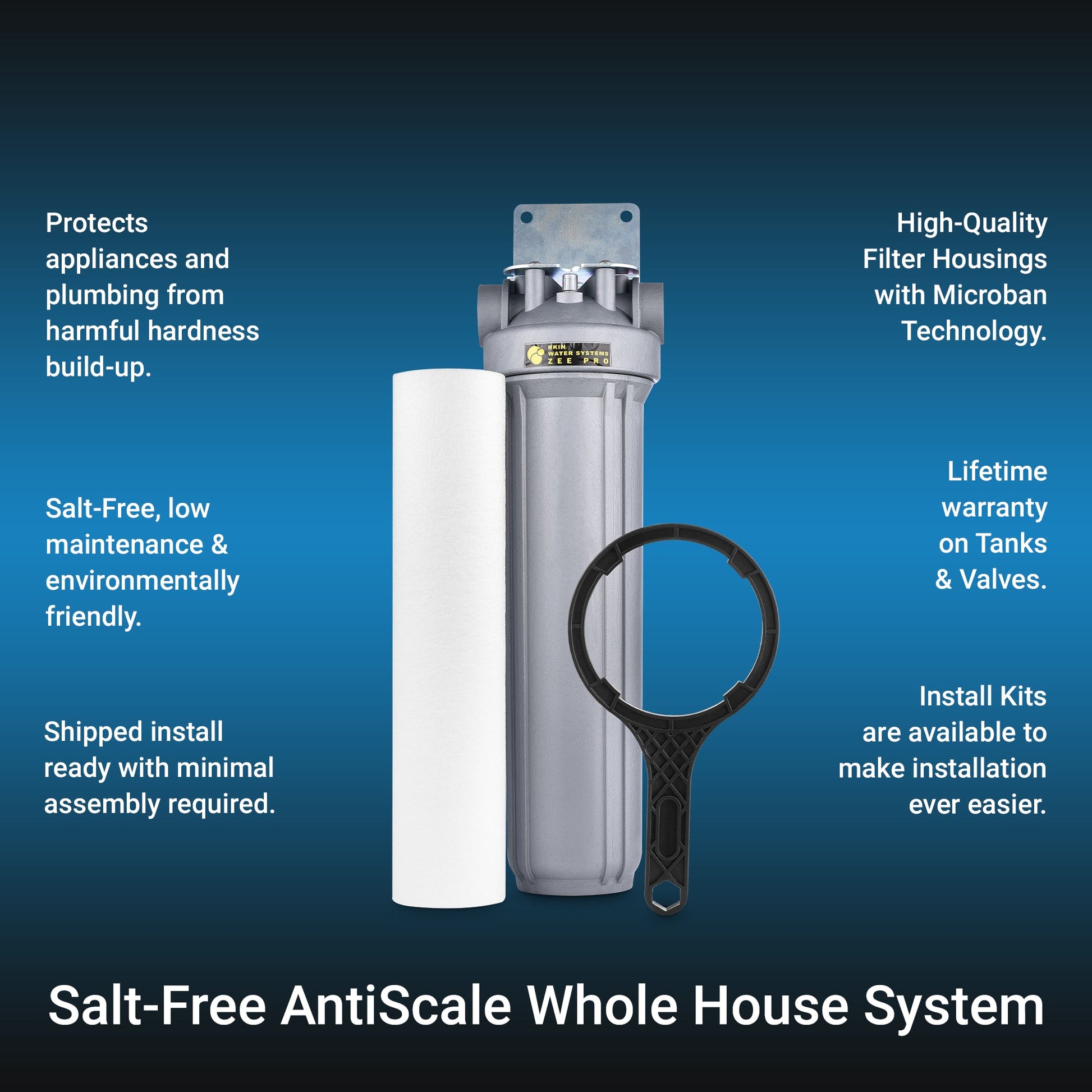 CBS PPH Salt-Free Water Softener AntiScale Whole House System - RKIN