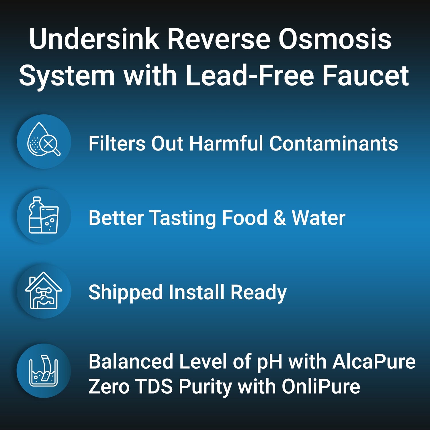 RKIN Flash Undersink Reverse Osmosis System with Chrome Lead-Free Faucet - RKIN