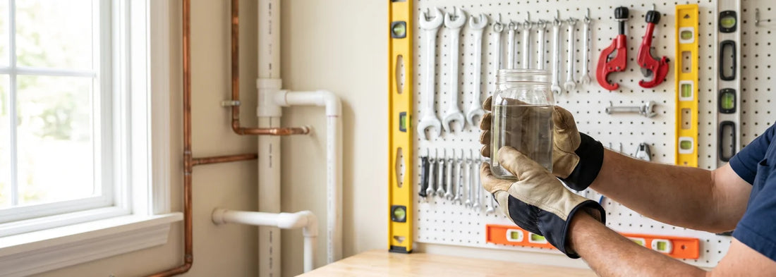 Home utility room with clean plumbing for a whole house carbon water filter discussion