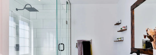 Modern U.S. bathroom shower with handheld sprayer and clear running water
