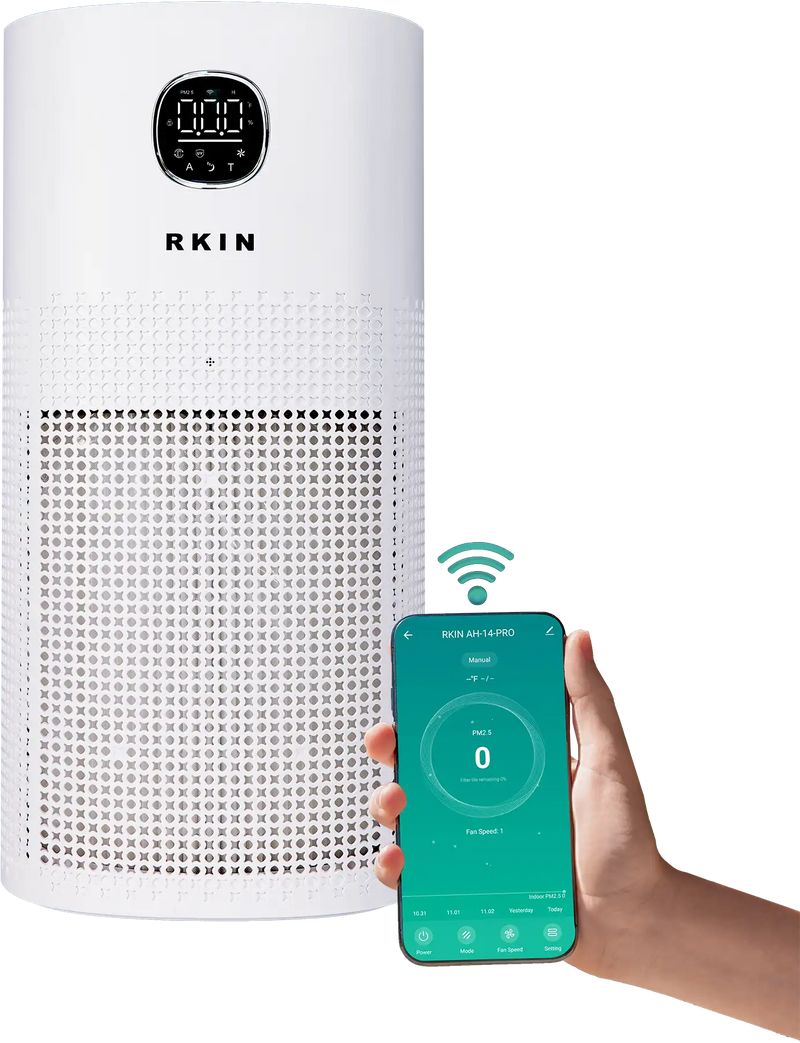 RKIN HEPA 14 Air Purifier – Breathe Cleaner, Healthier Air with UV, Carbon & Ion Technology
