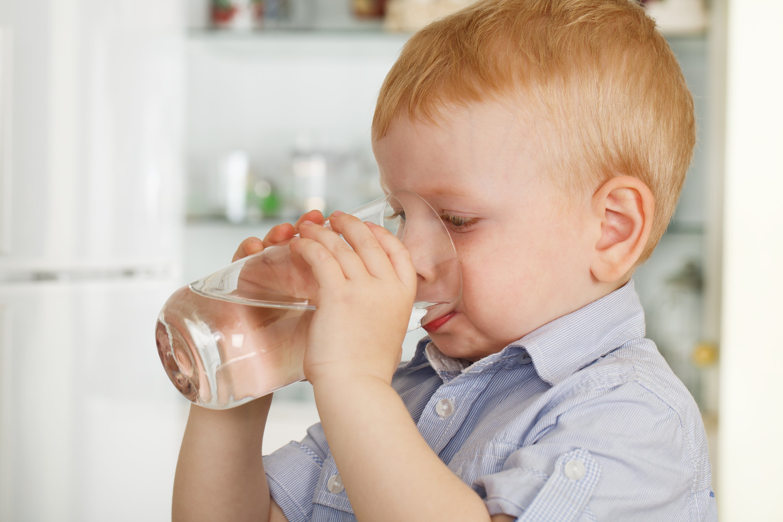 Child drinking filtered water