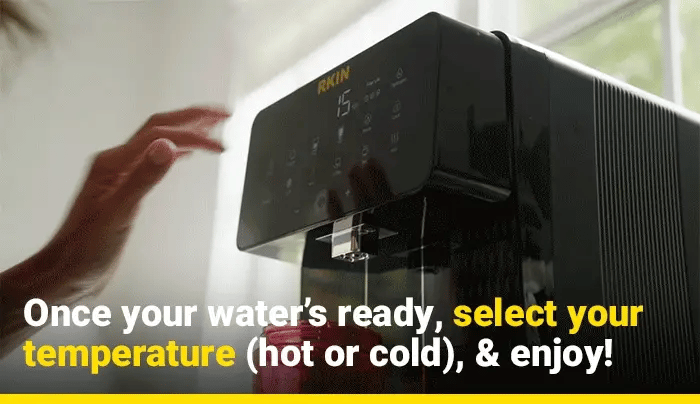 Select your water temperature and enjoy U1 alkaline water