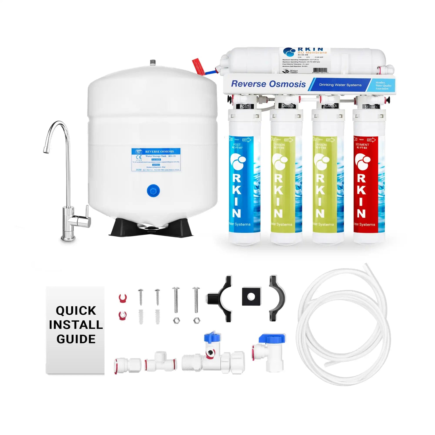 Flash Undersink Reverse Osmosis System with Chrome Lead - Free Faucet - RKIN