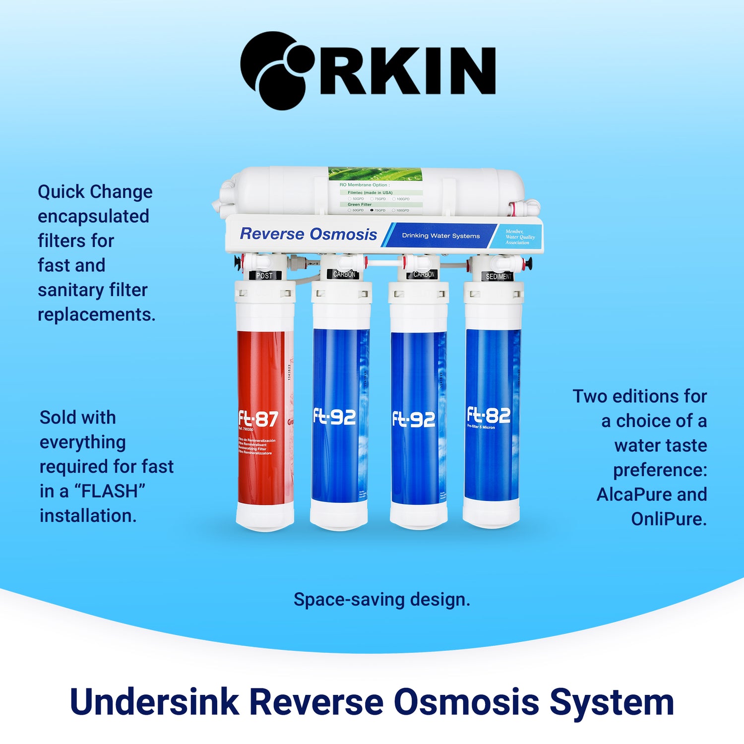 Flash undersink reverse osmosis system details