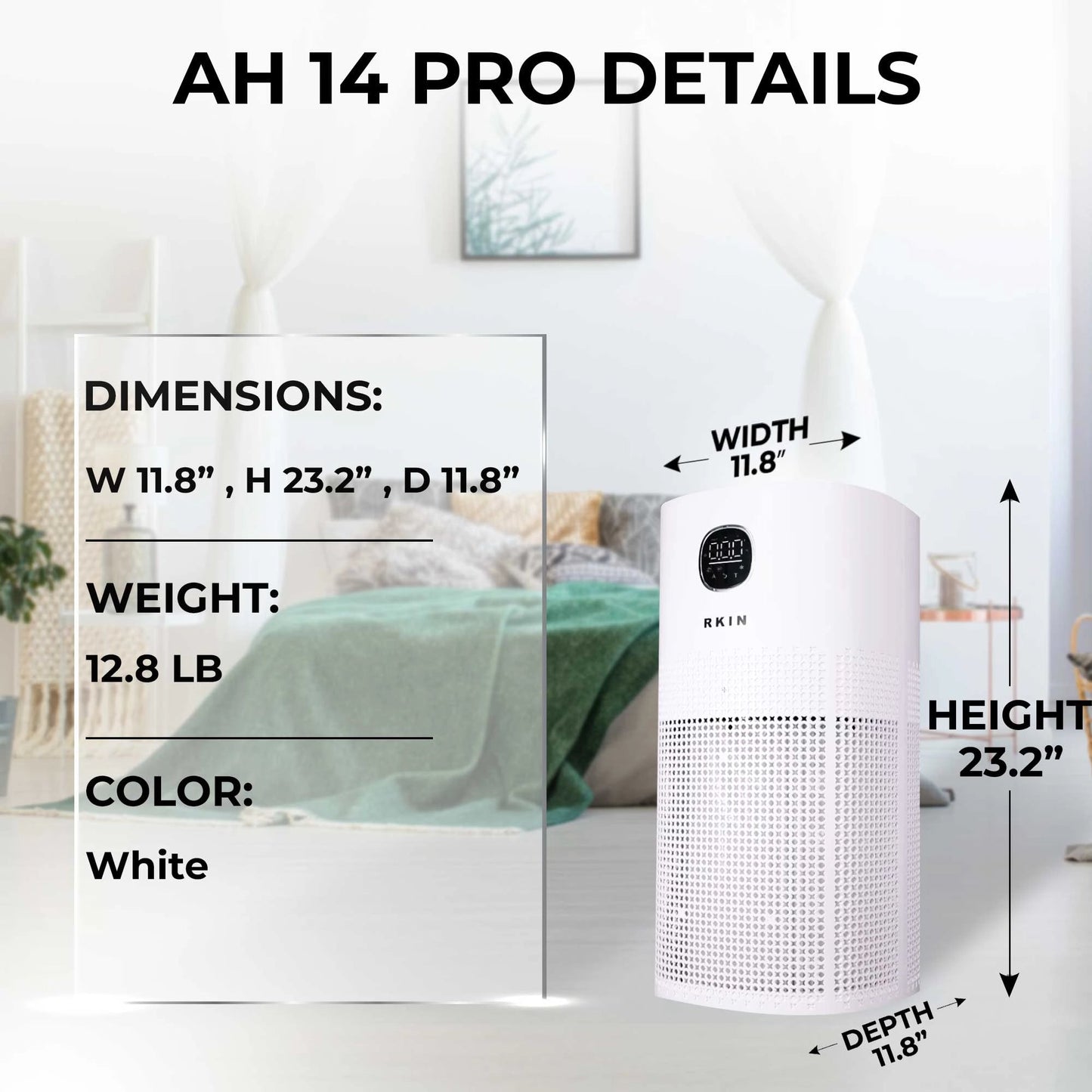 RKIN HEPA 14 Air Purifier – Breathe Cleaner, Healthier Air with UV, Carbon & Ion Technology - RKIN