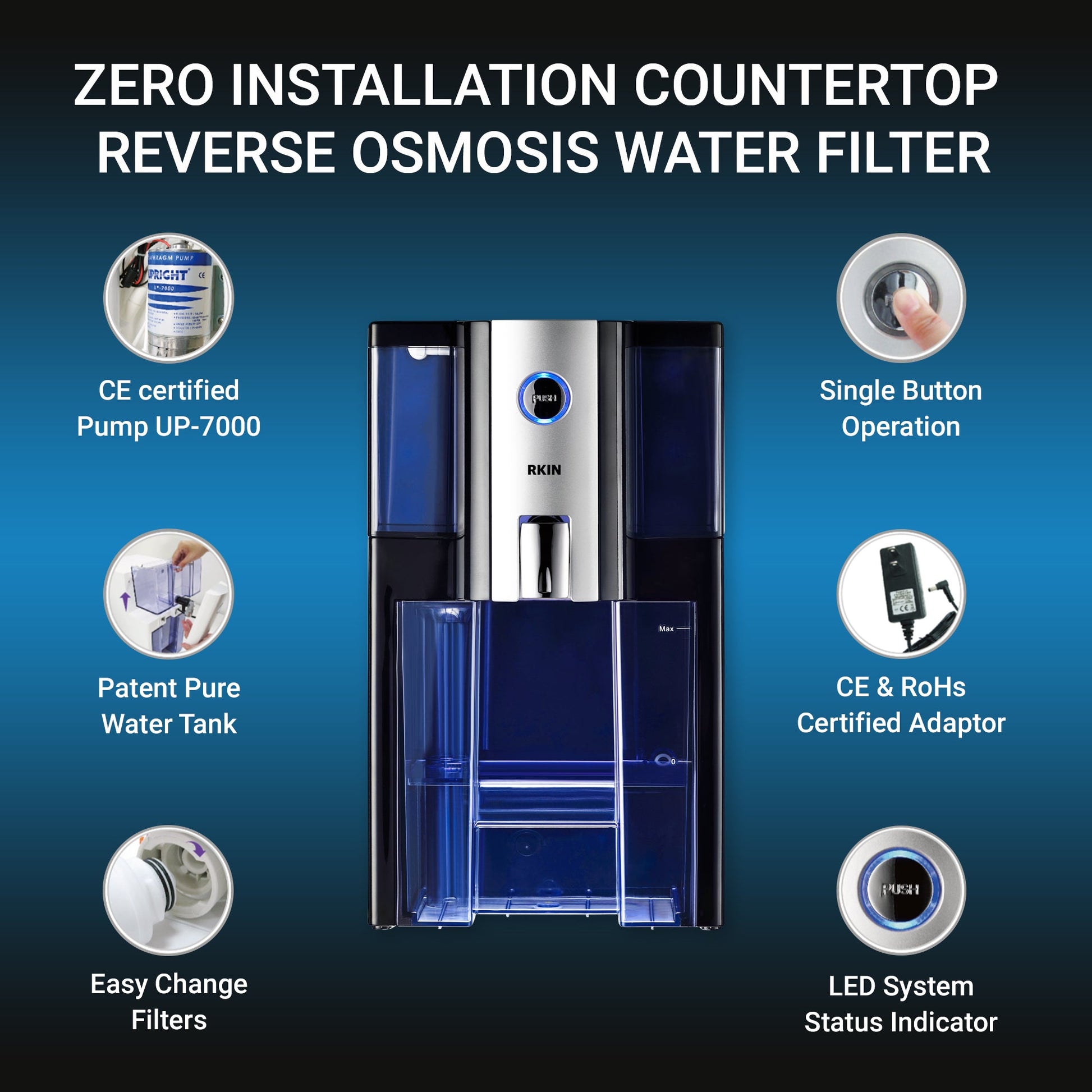 Alkaline Countertop Reverse Osmosis Water Purifier - AquaTru
